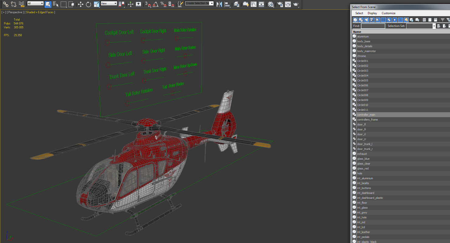 Medical Air Assistance Eurocopter EC 135 Rigged 3D
