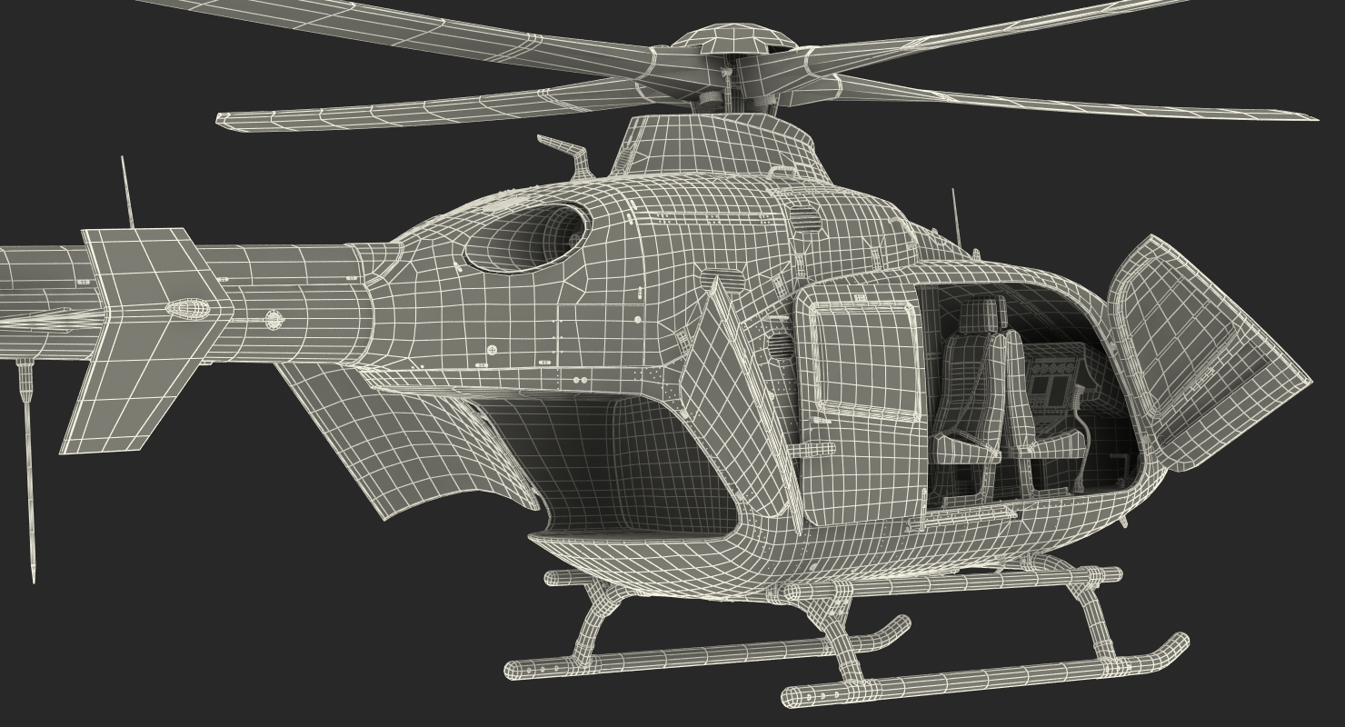 Medical Air Assistance Eurocopter EC 135 Rigged 3D