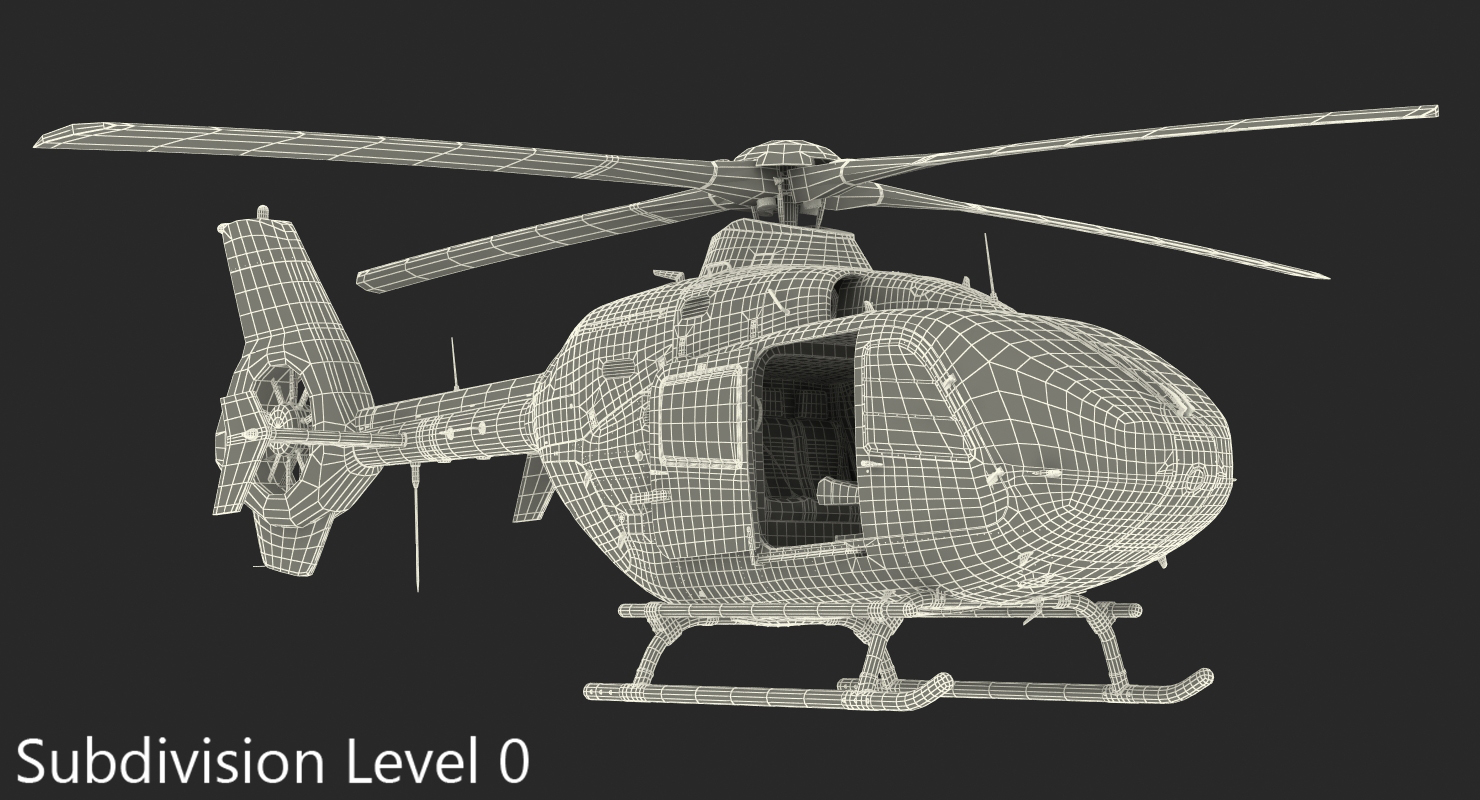 Medical Air Assistance Eurocopter EC 135 Rigged 3D
