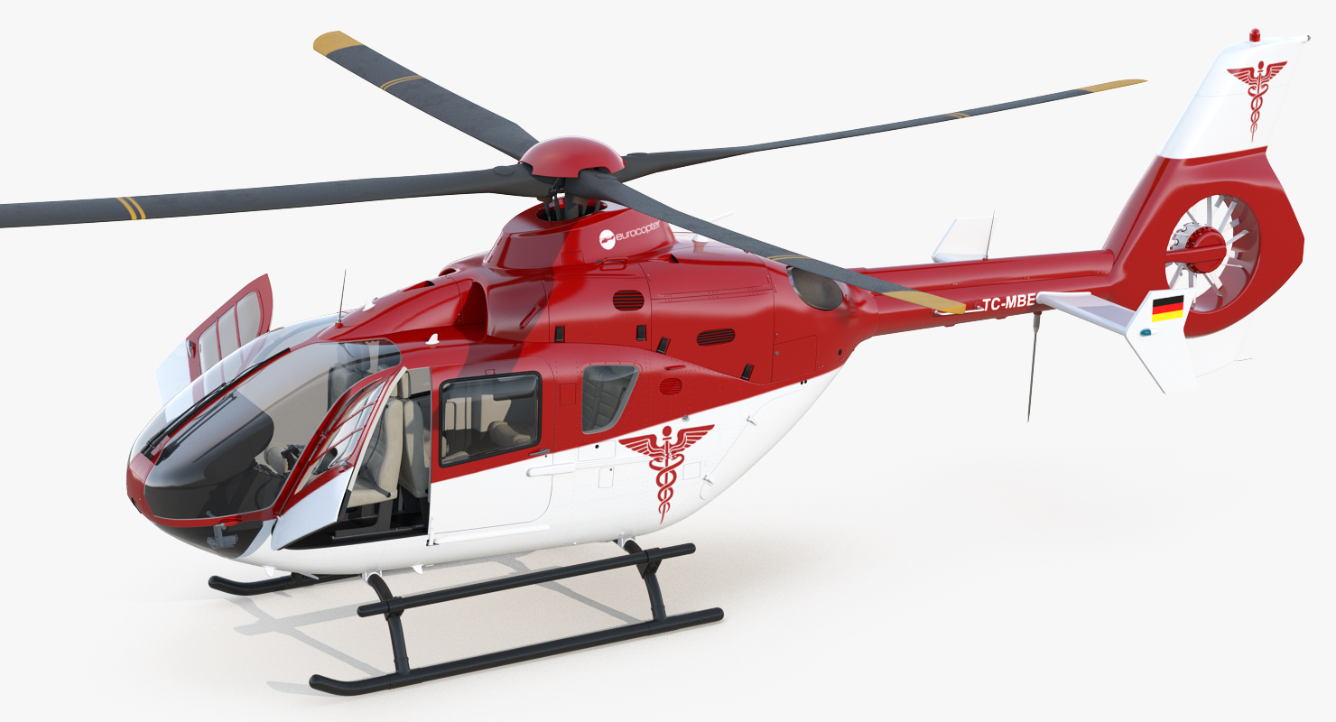 Medical Air Assistance Eurocopter EC 135 Rigged 3D