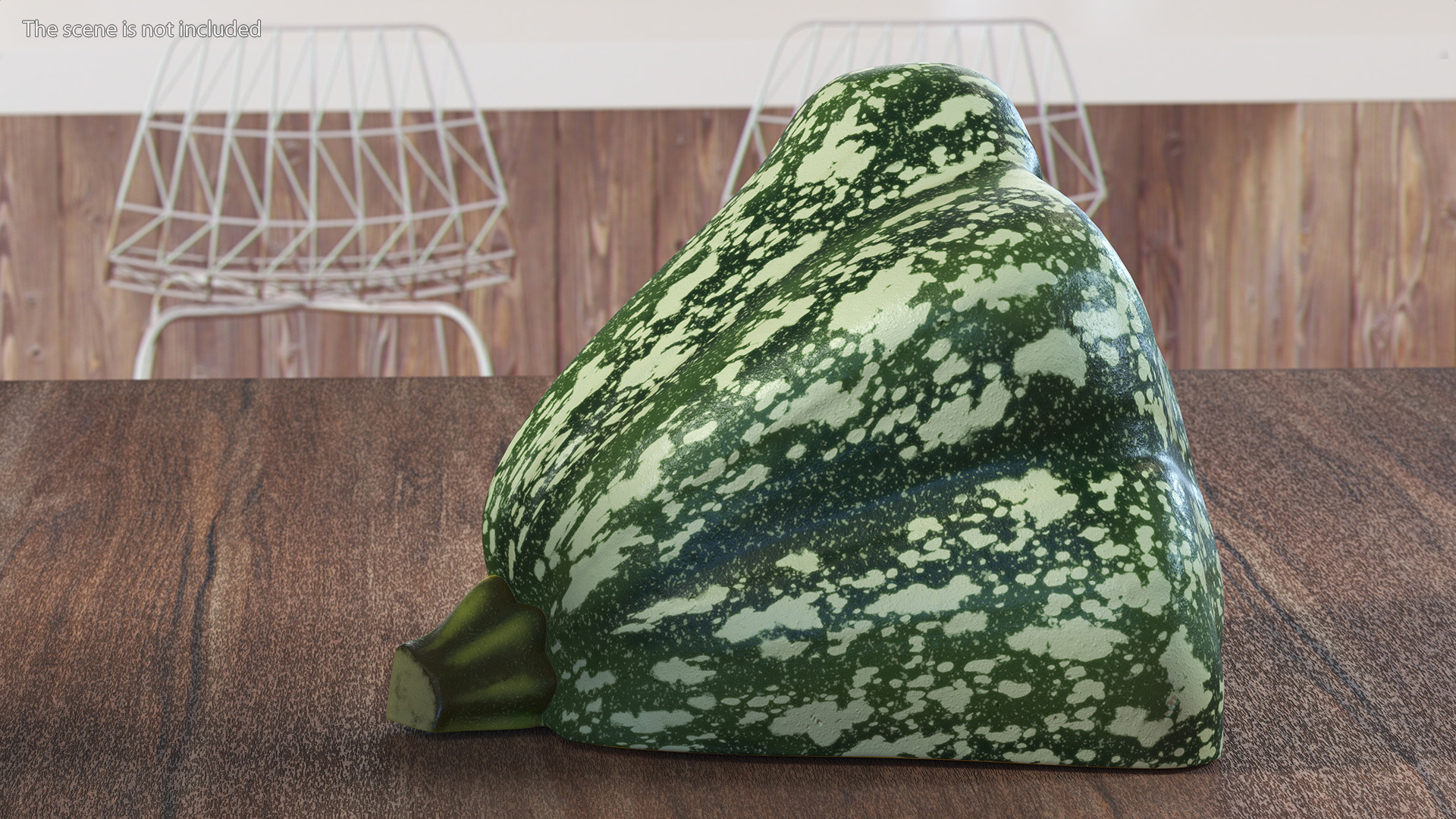 Green Color Bush Pumpkin Quarter 3D