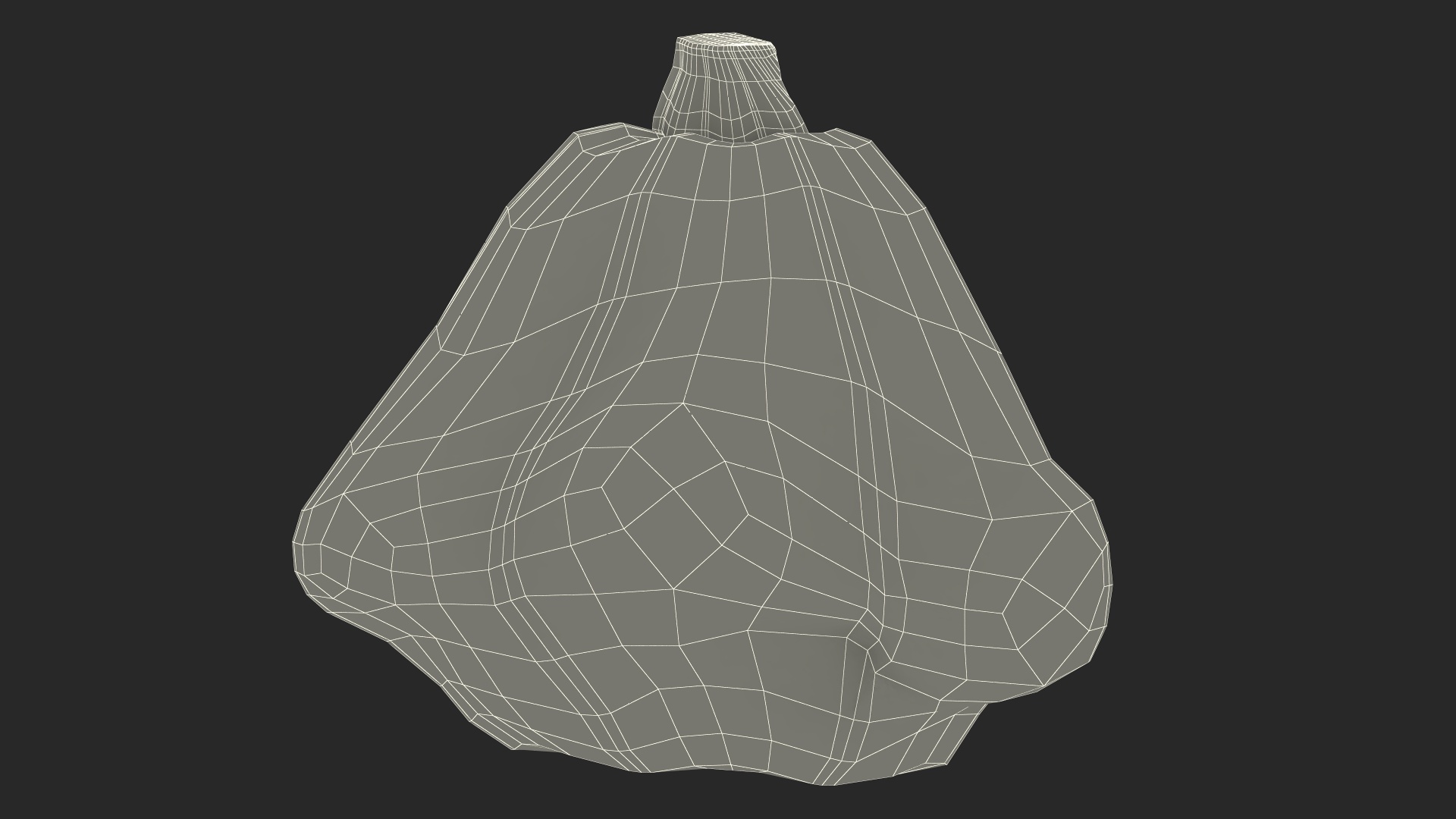 Green Color Bush Pumpkin Quarter 3D