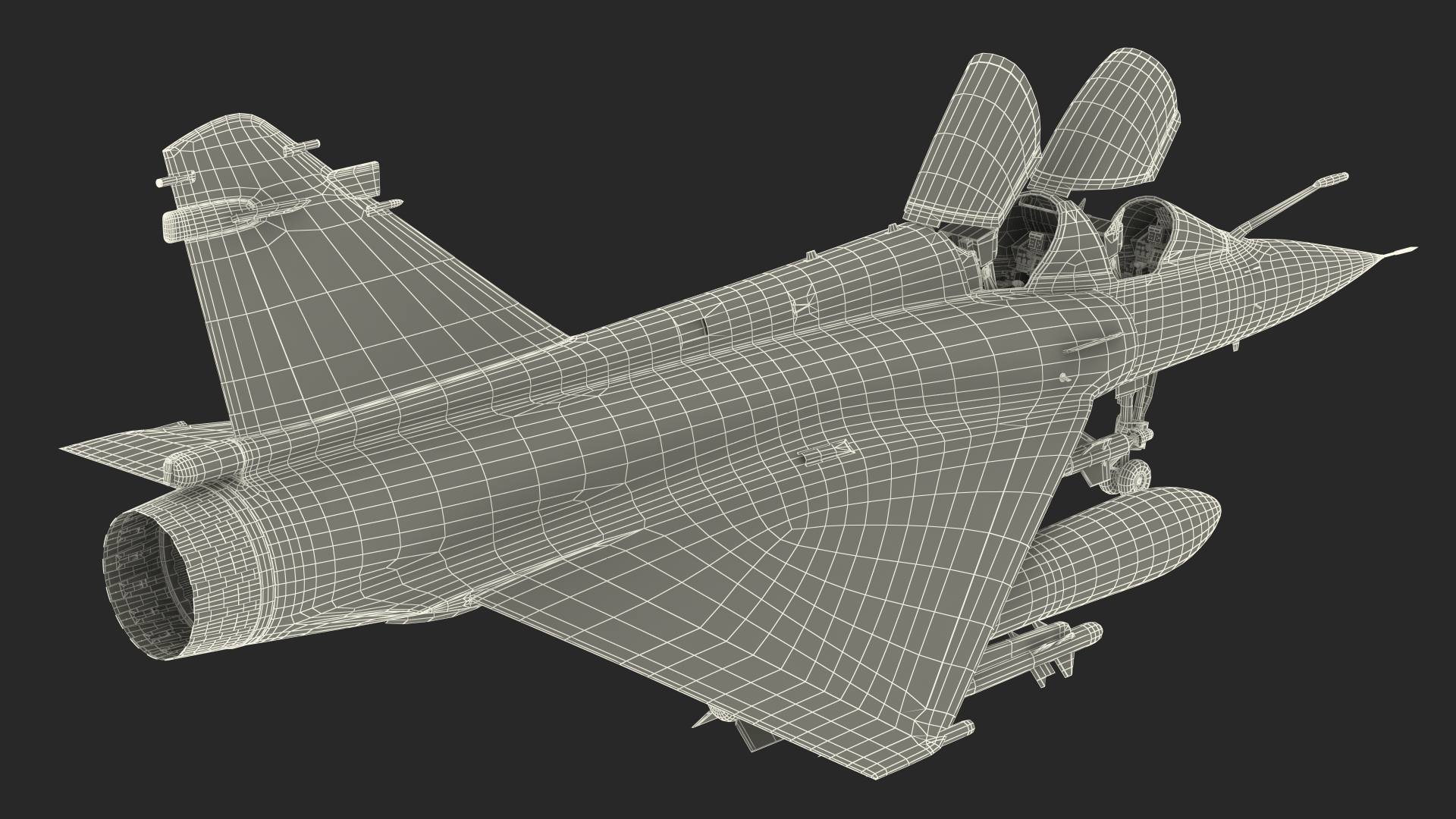 3D Dassault Mirage 2000N Tactical Bomber Camouflage with Armament Rigged for Cinema 4D model