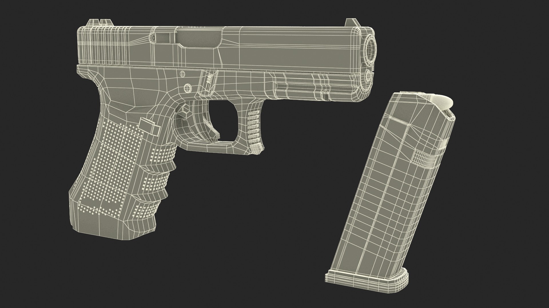 Glock 17 with Magazine 3D