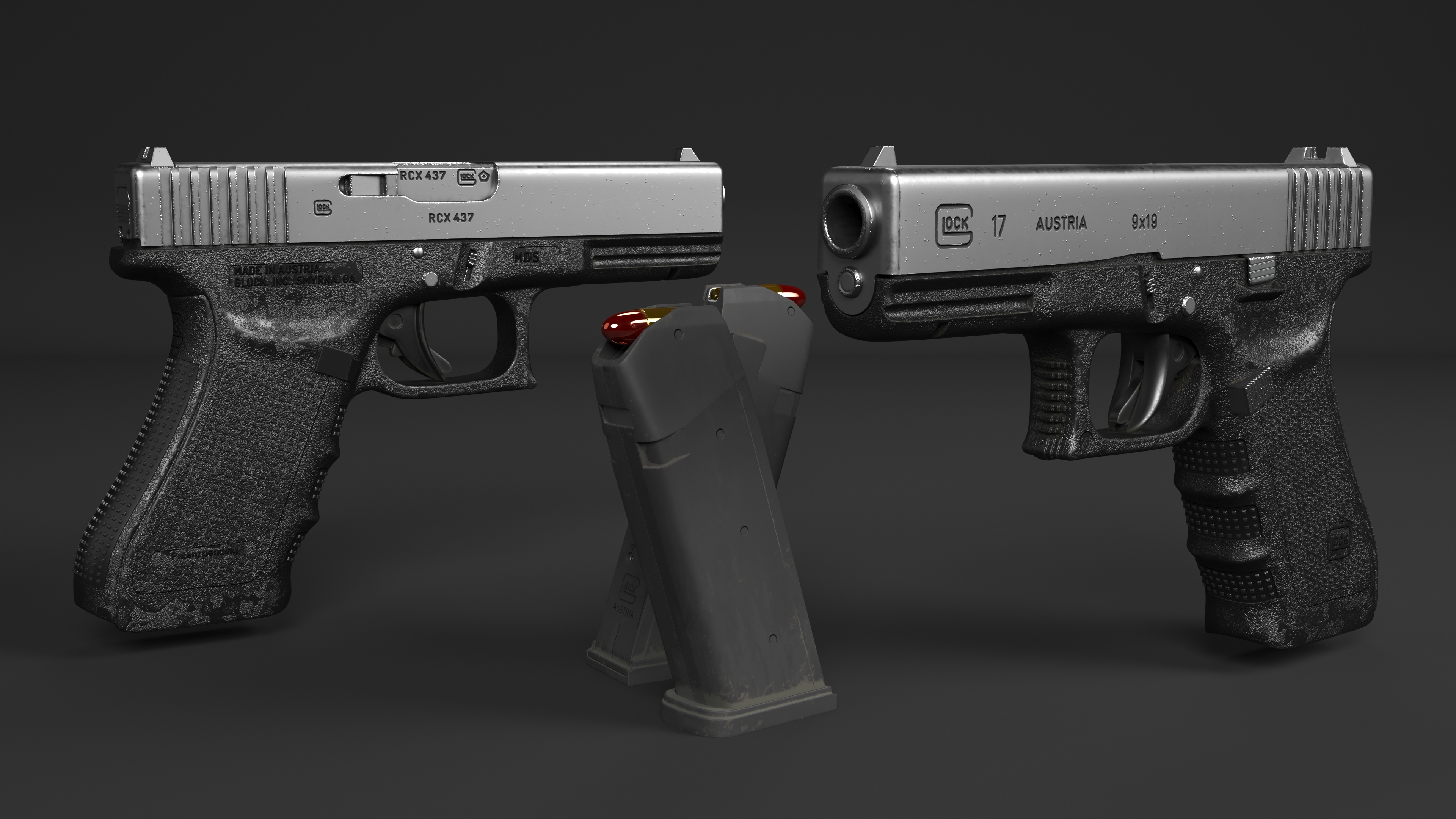 Glock 17 with Magazine 3D