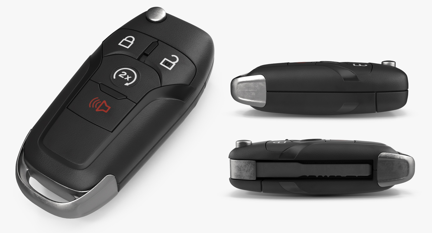 Car Flip Key Folded 3D model