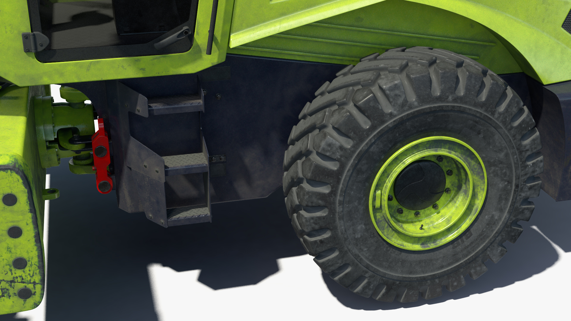 3D Single Drum Compactor Vehicle Dirty Rigged for Maya