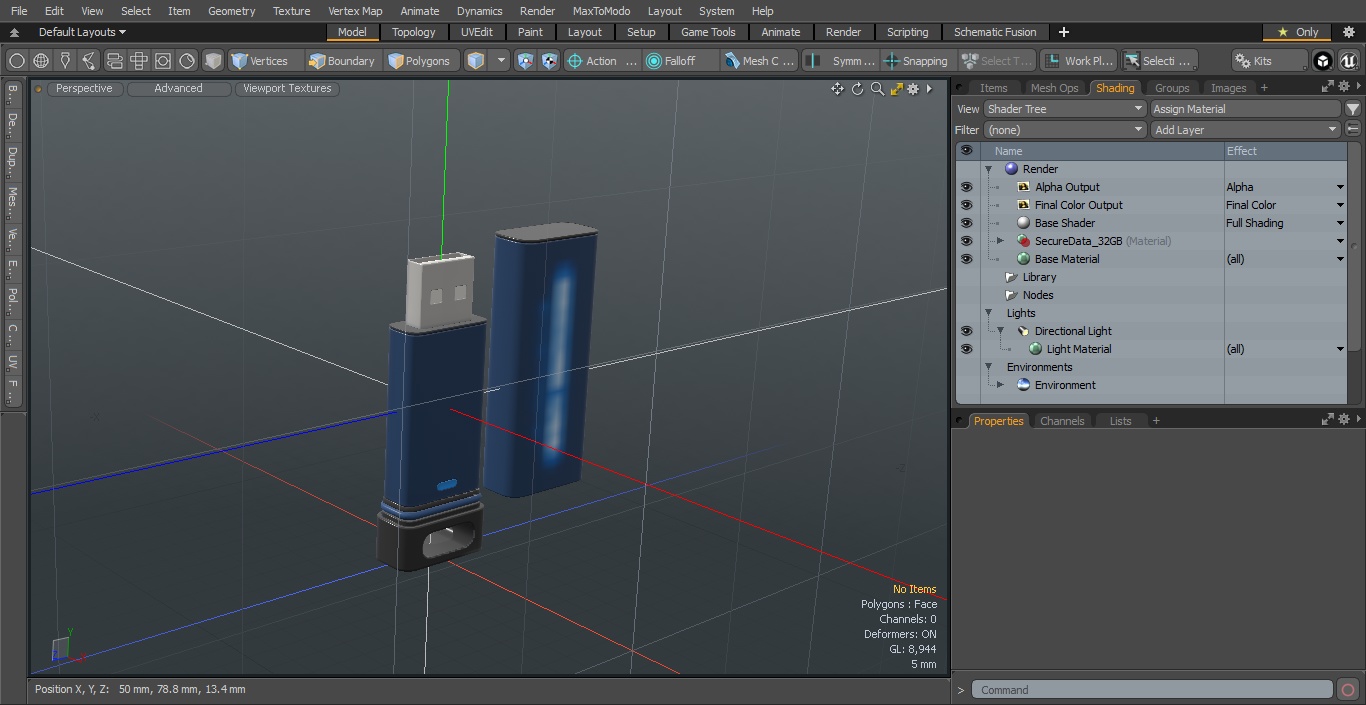 3D model Bluetooth Secure USB 32GB Open