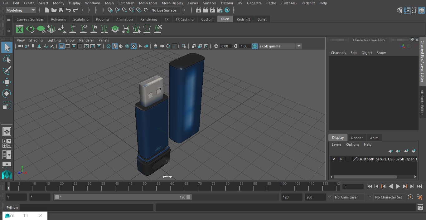 3D model Bluetooth Secure USB 32GB Open