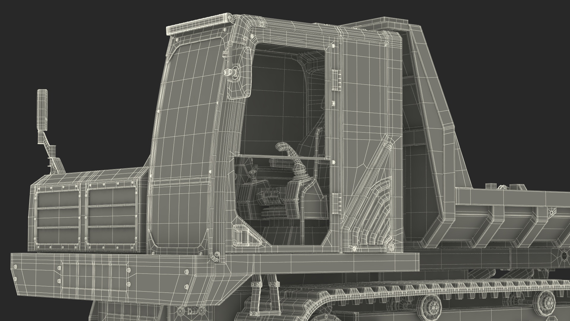 3D Small Crawler Dumper Orange Old