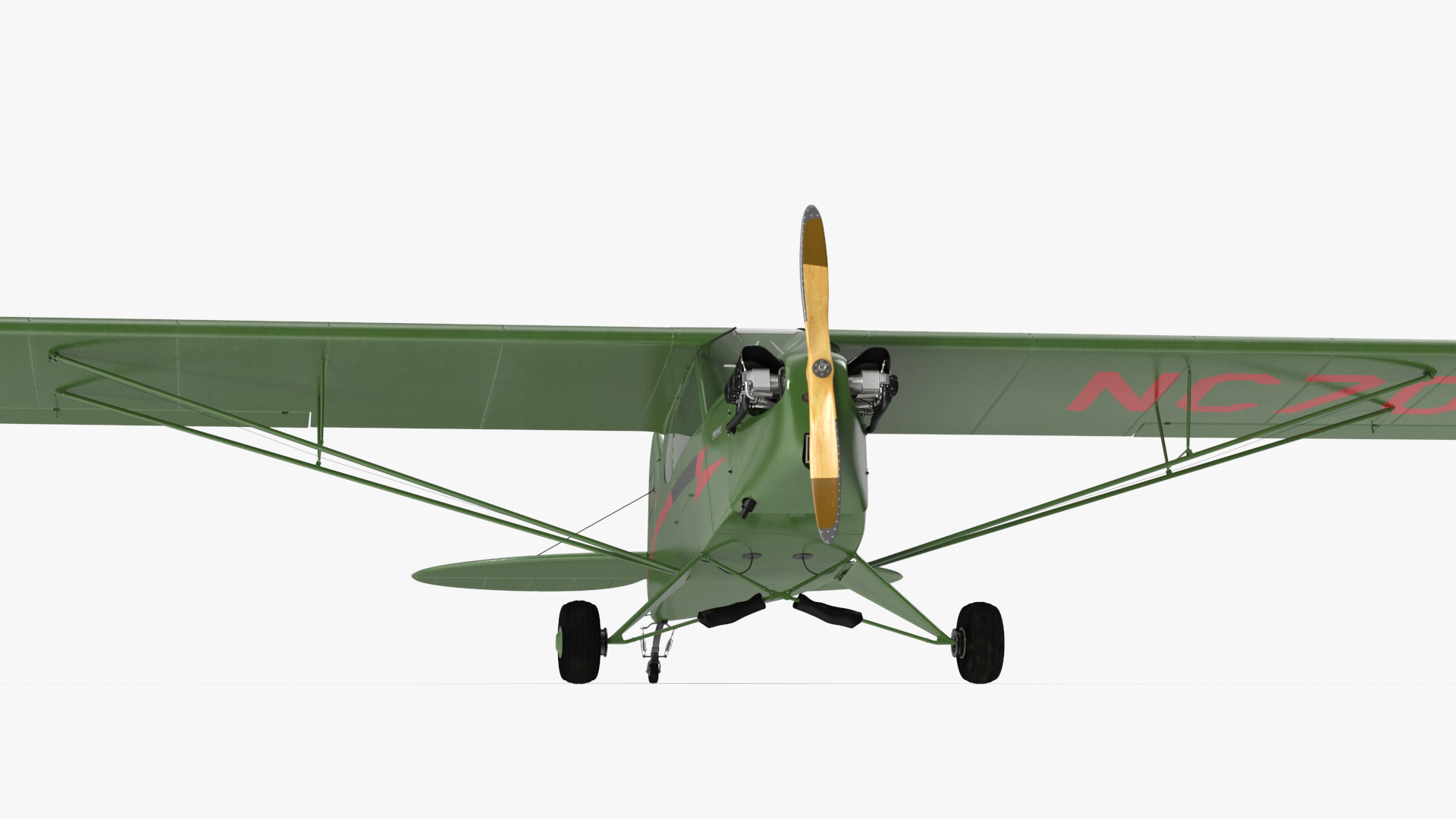 Private Aircraft Piper J-3 Rigged for Cinema 4D 3D