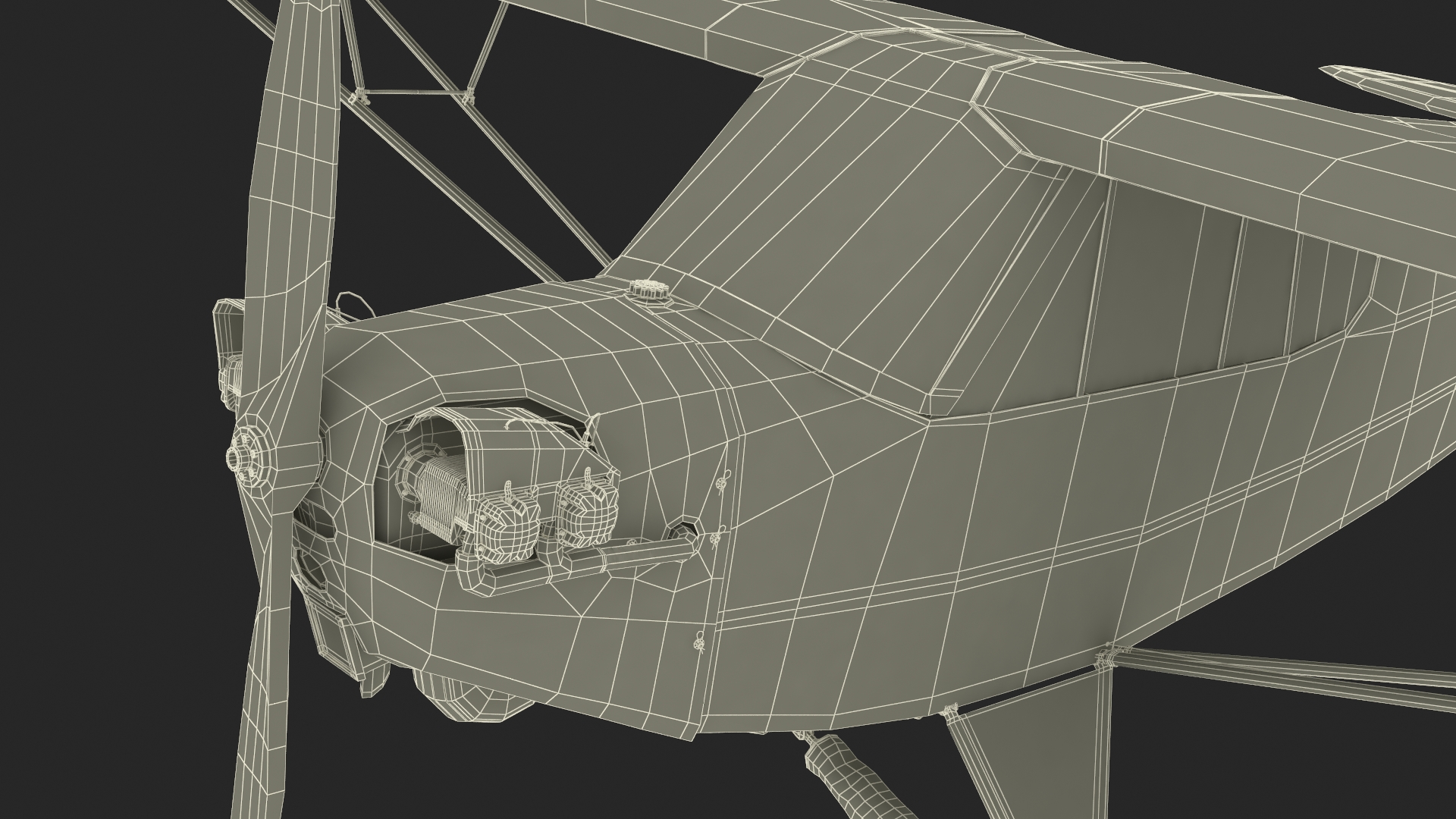 Private Aircraft Piper J-3 Rigged for Cinema 4D 3D