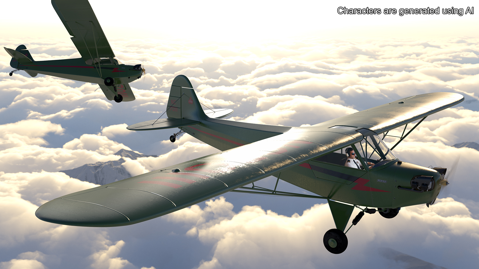 Private Aircraft Piper J-3 Rigged for Cinema 4D 3D