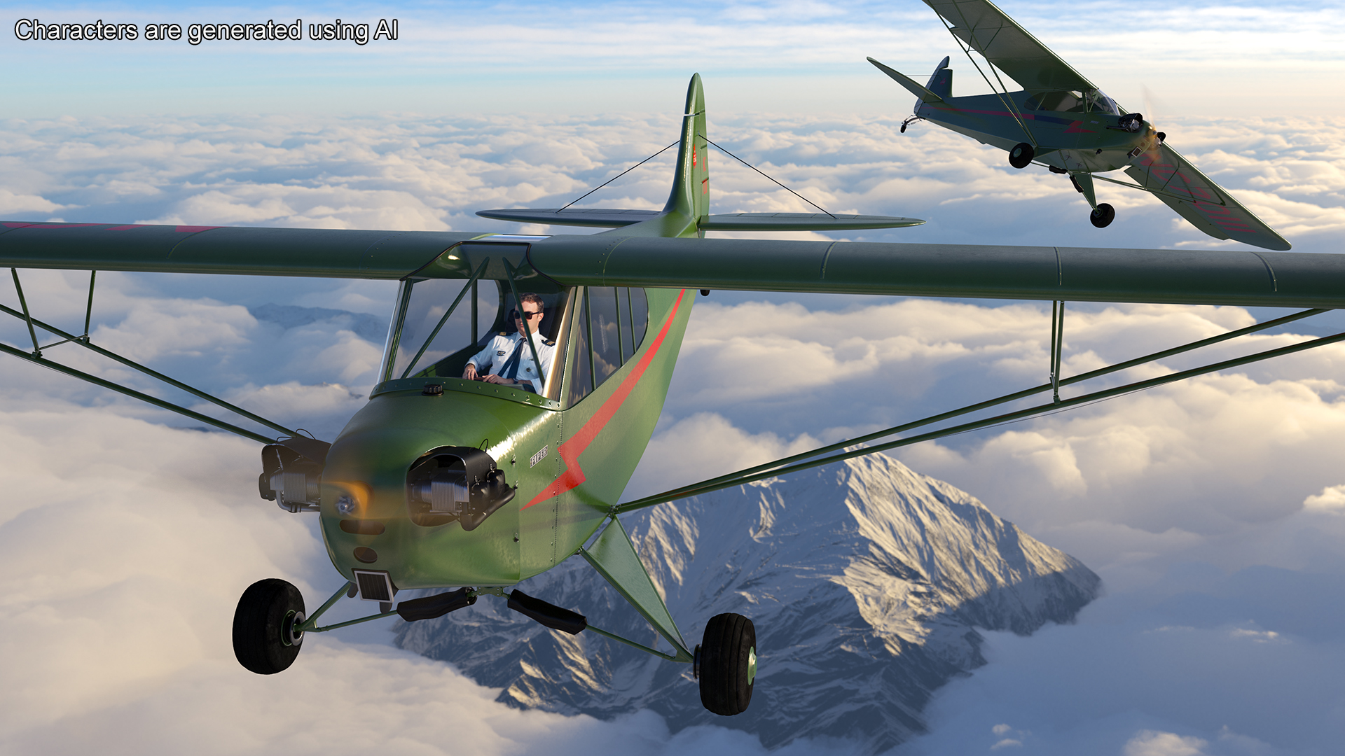 Private Aircraft Piper J-3 Rigged for Cinema 4D 3D