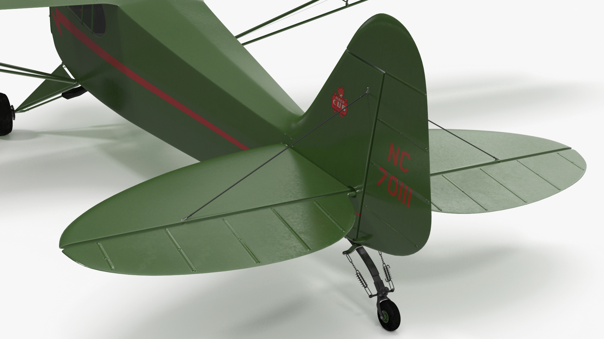 Private Aircraft Piper J-3 Rigged for Cinema 4D 3D