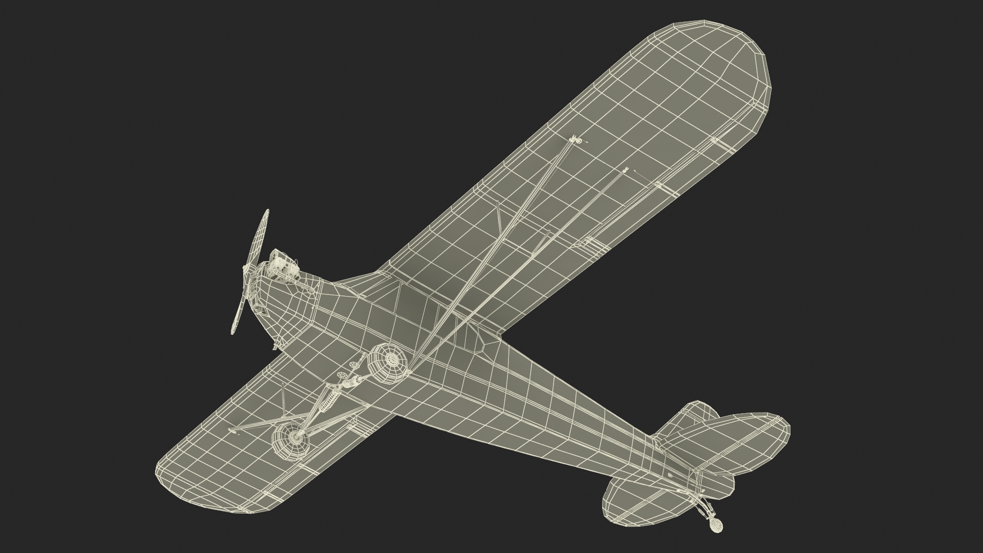 Private Aircraft Piper J-3 Rigged for Cinema 4D 3D
