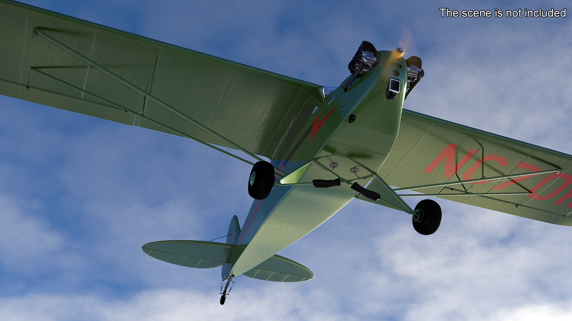 Private Aircraft Piper J-3 Rigged for Cinema 4D 3D