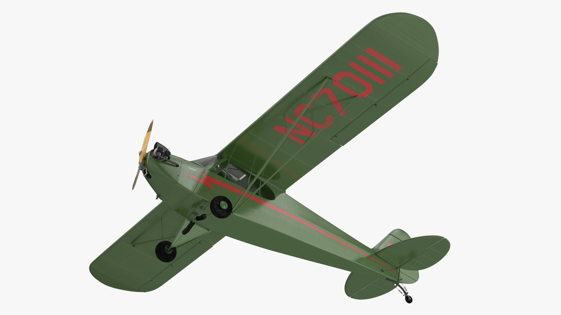 Private Aircraft Piper J-3 Rigged for Cinema 4D 3D