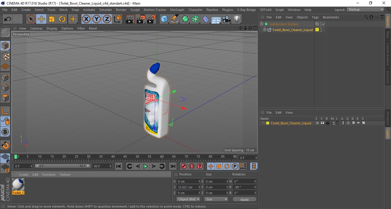 3D Toilet Bowl Cleaner Liquid