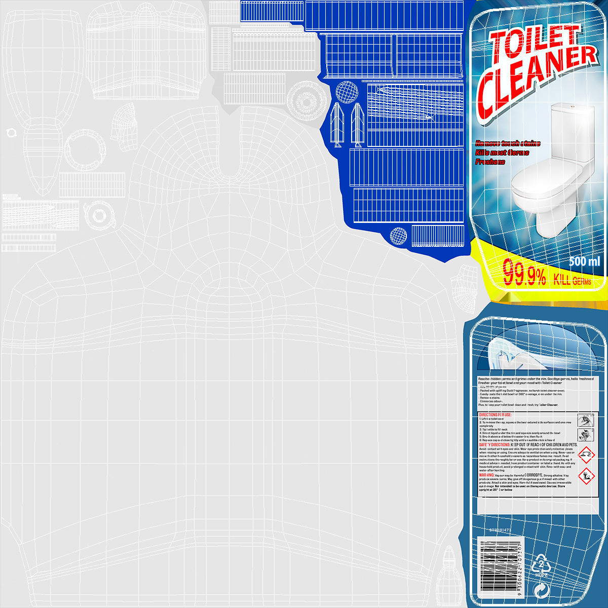 3D Toilet Bowl Cleaner Liquid