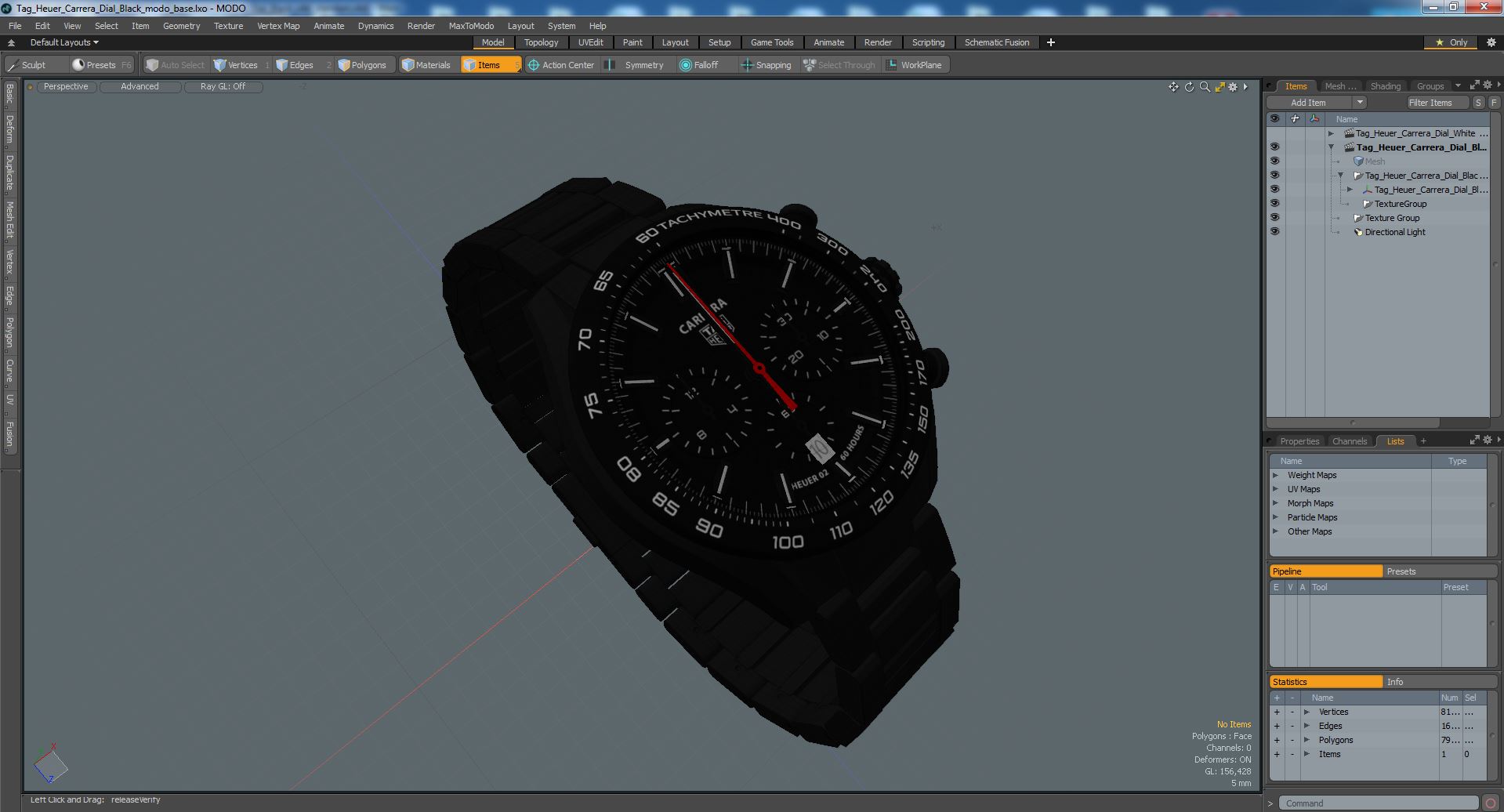 3D Tag Heuer Carrera Dial Black model