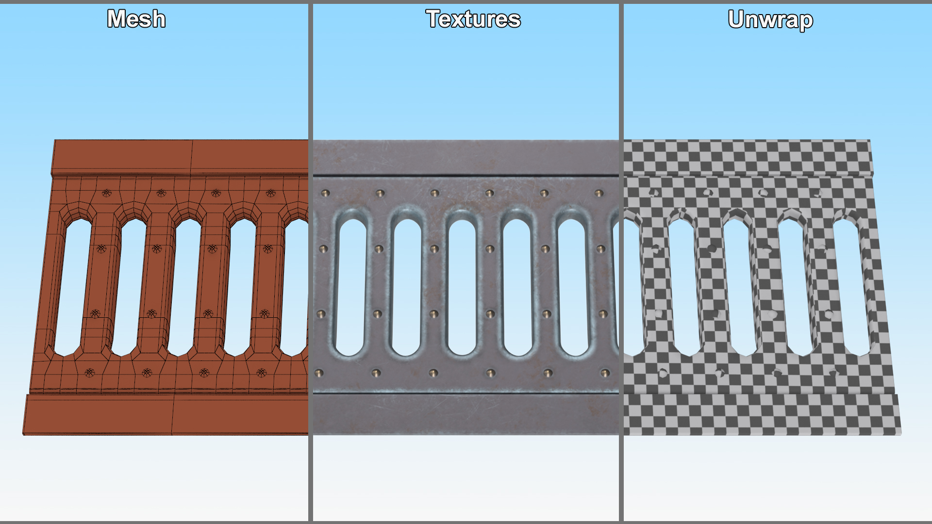 3D model Roadside Drain Cover Iron