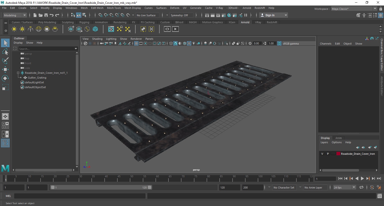 3D model Roadside Drain Cover Iron
