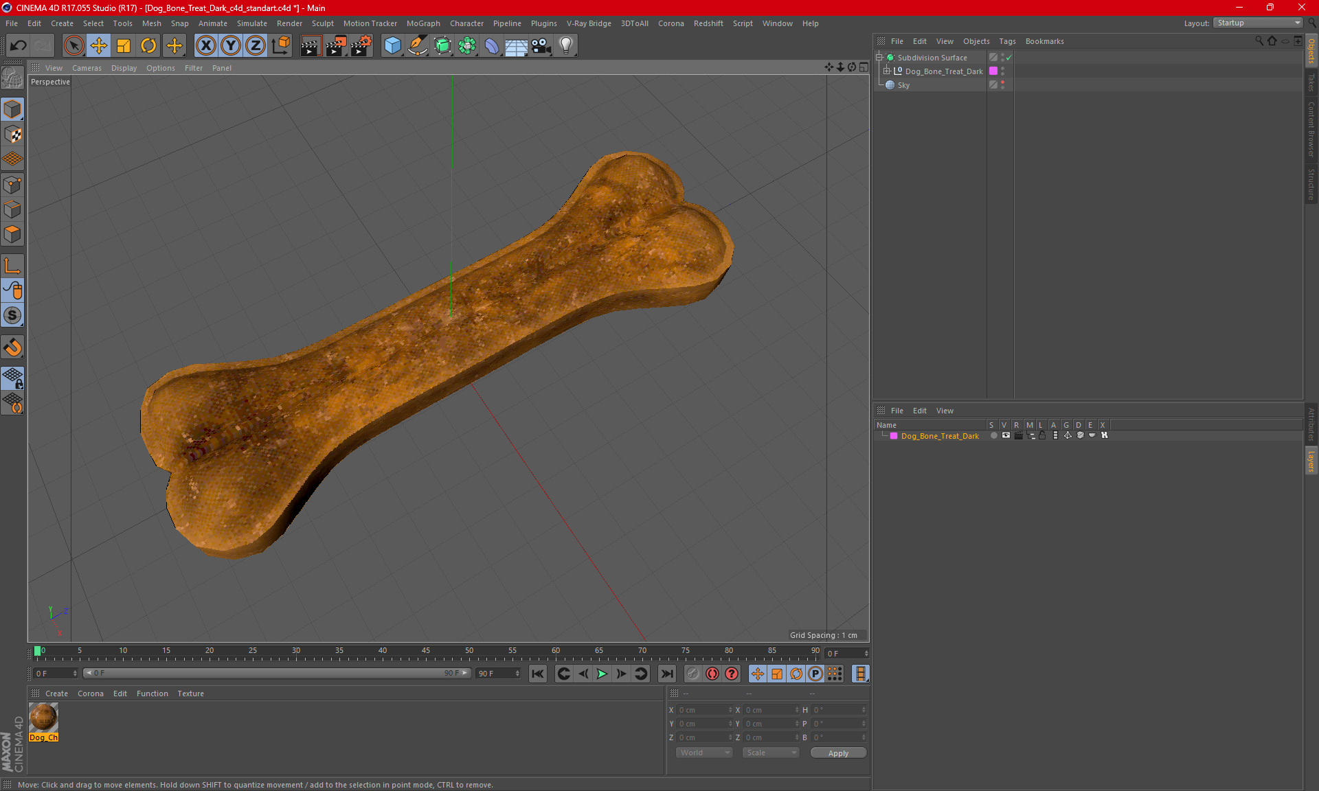 Dog Bone Treat Dark 3D model