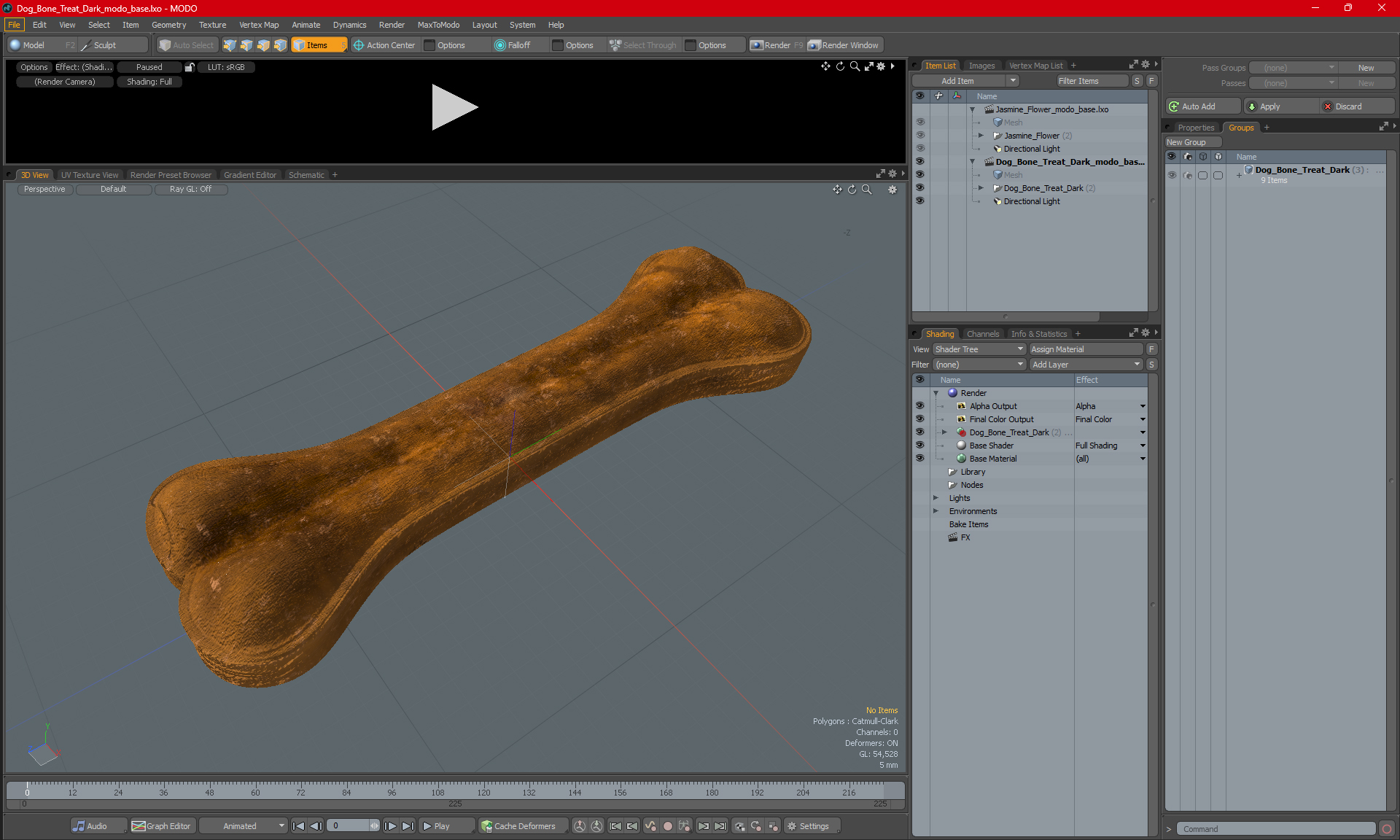 Dog Bone Treat Dark 3D model
