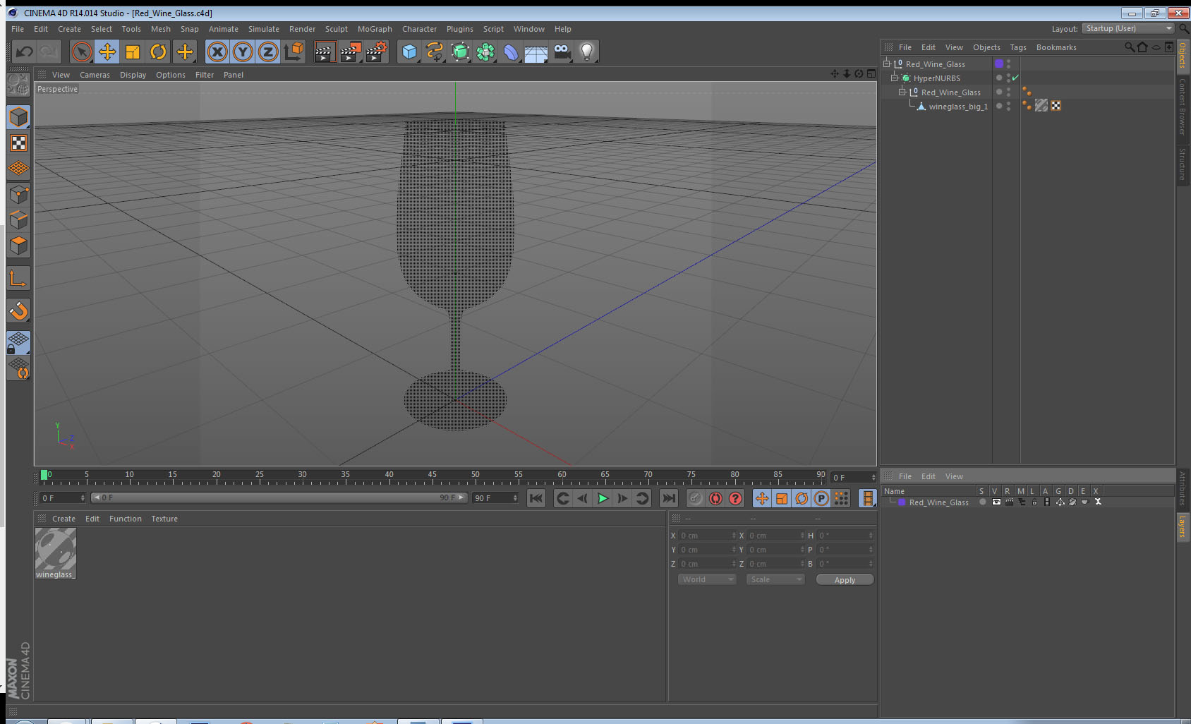 Red Wine Glass 3D model