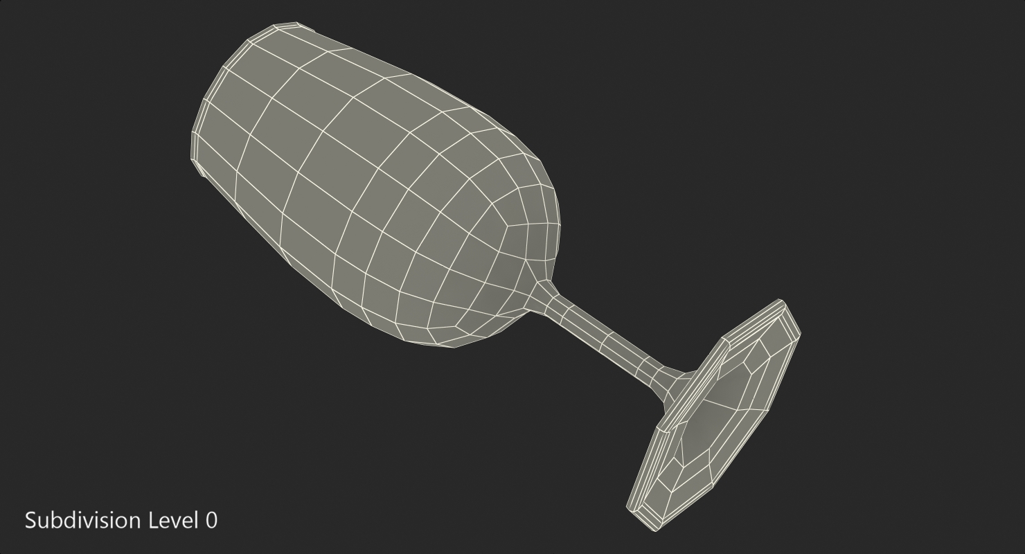 Red Wine Glass 3D model