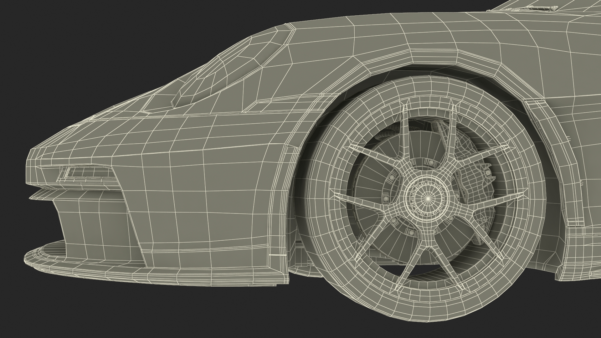 Realistic Red Sports Car 3D model