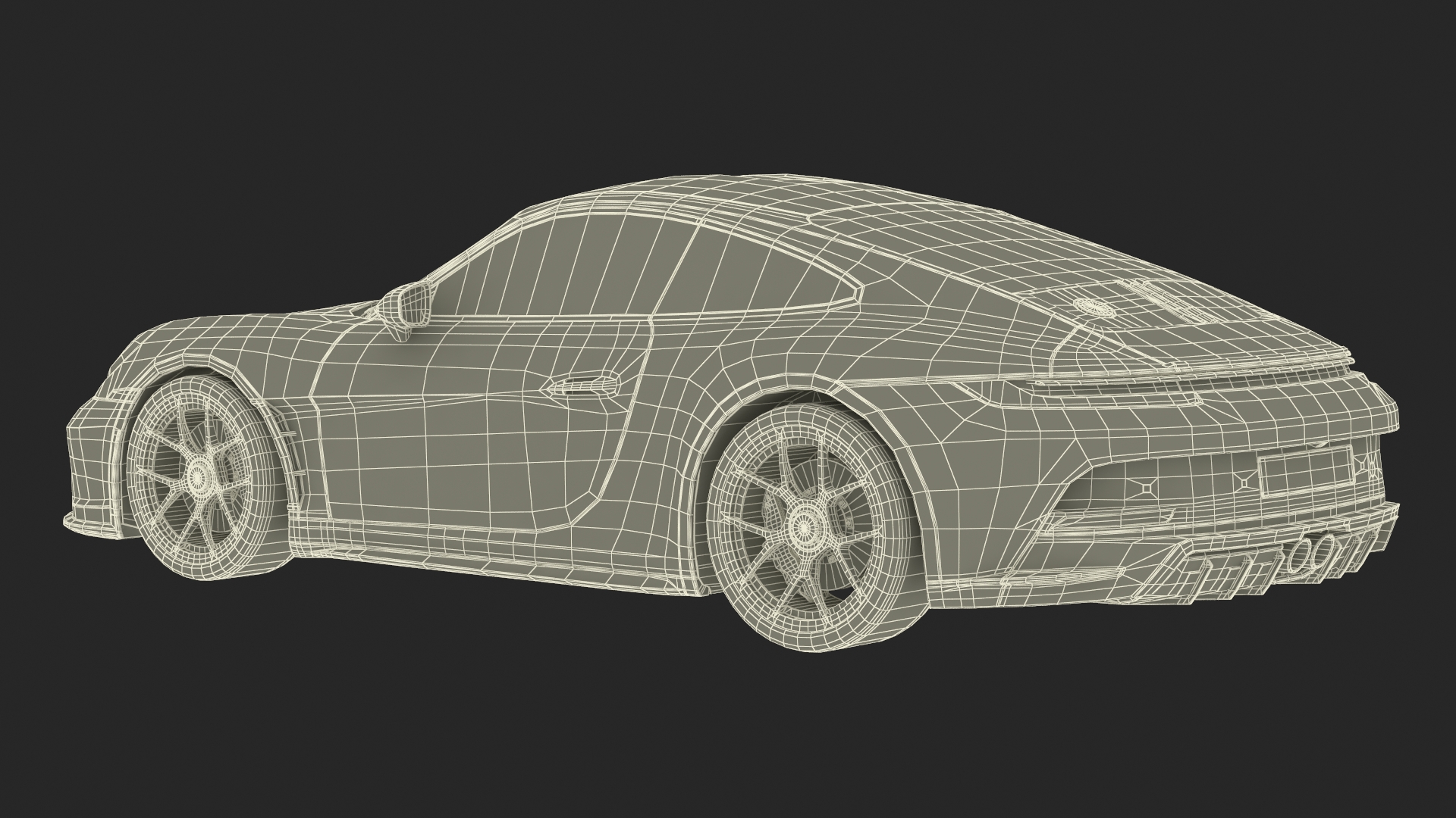 Realistic Red Sports Car 3D model