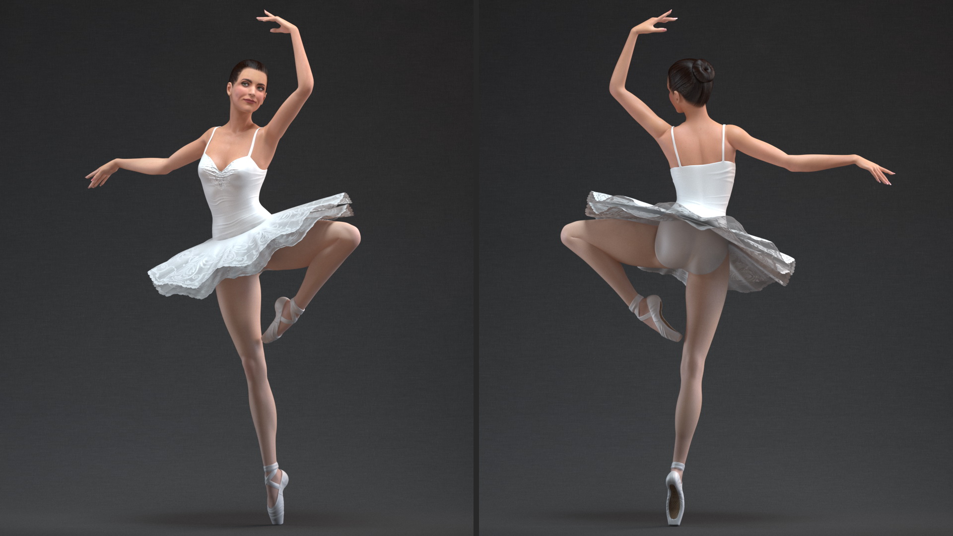 3D Ballerina Releve Pose