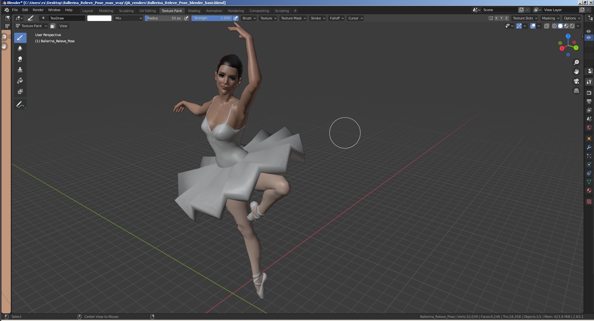 3D Ballerina Releve Pose