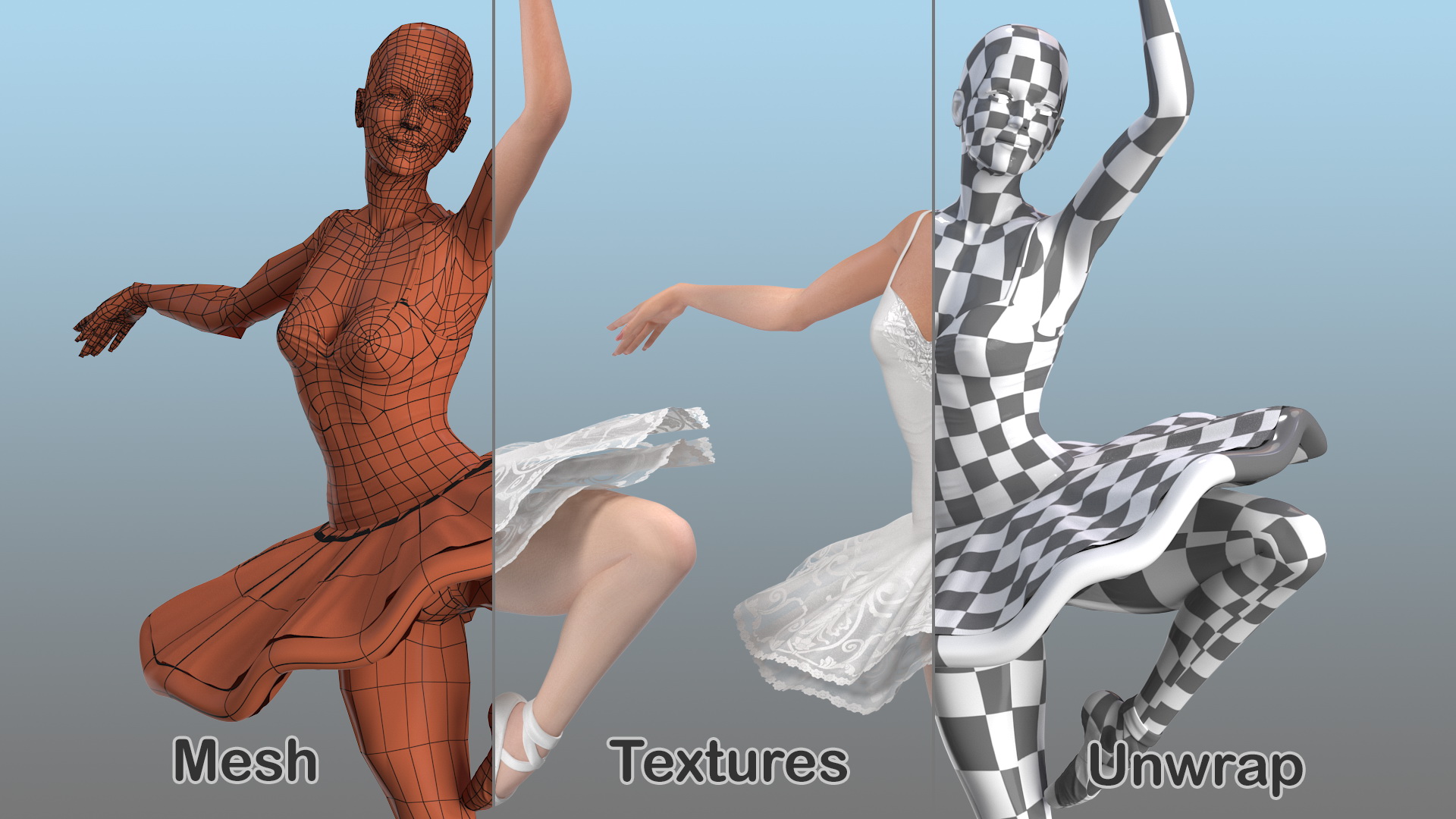 3D Ballerina Releve Pose
