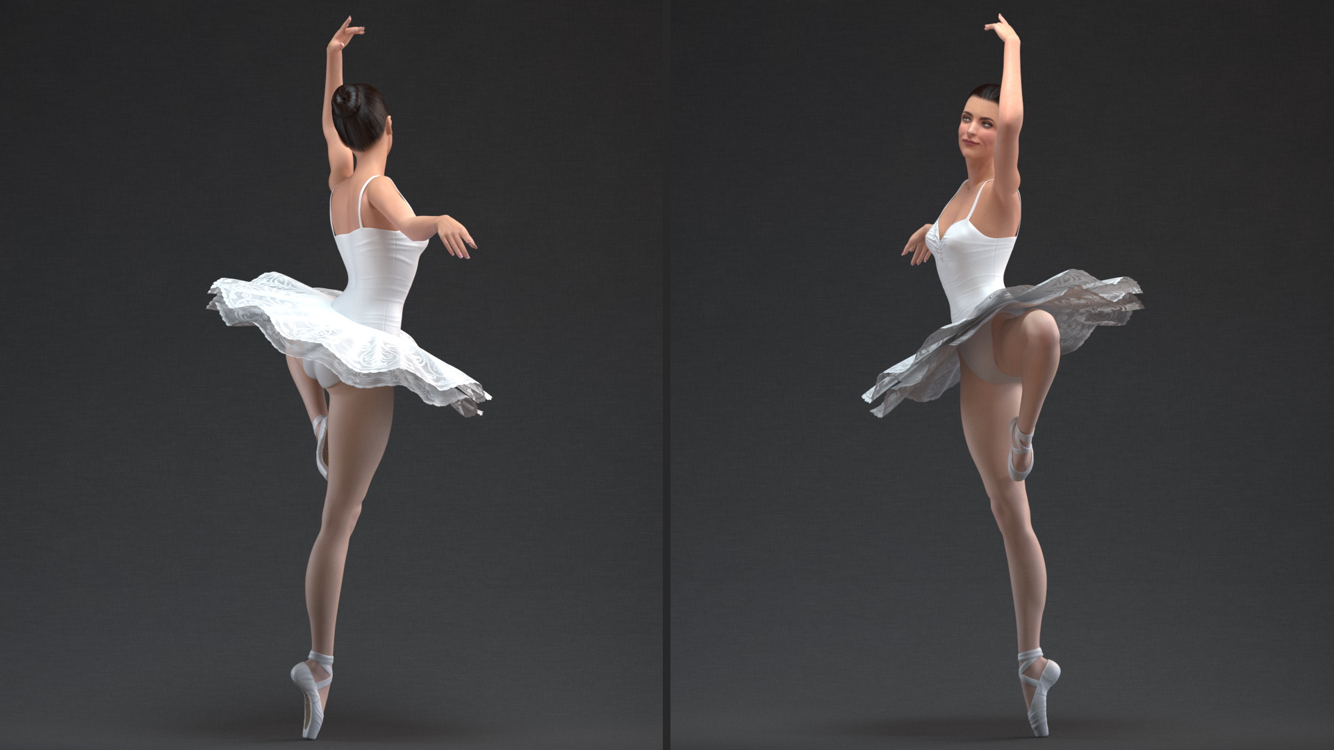 3D Ballerina Releve Pose