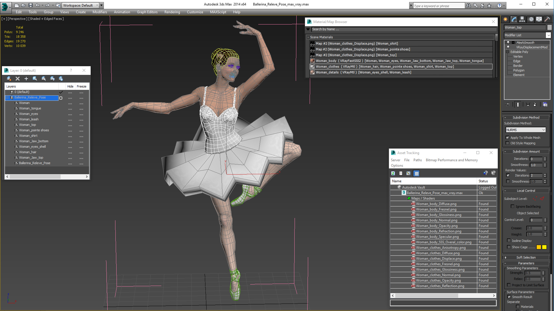 3D Ballerina Releve Pose