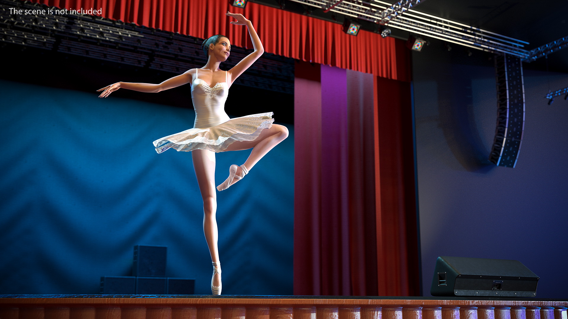 3D Ballerina Releve Pose