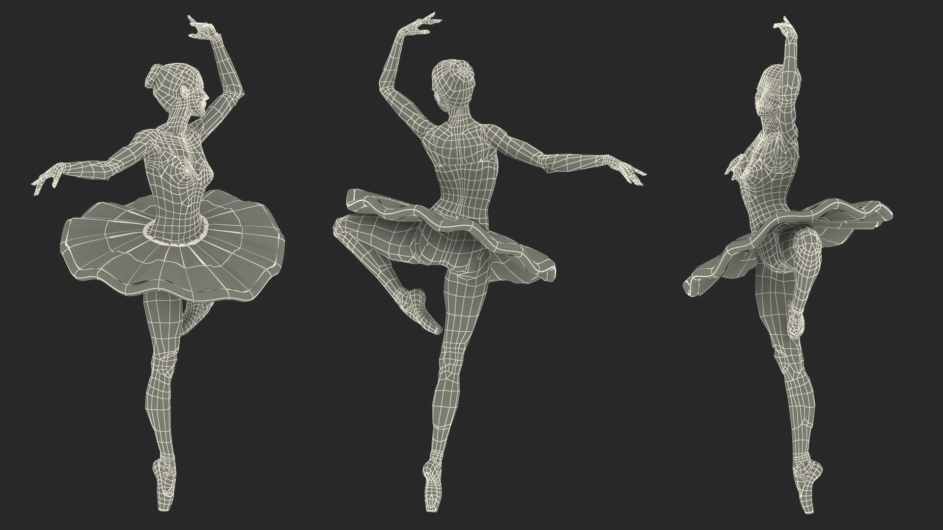 3D Ballerina Releve Pose