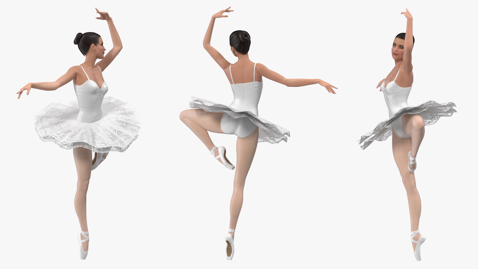 3D Ballerina Releve Pose