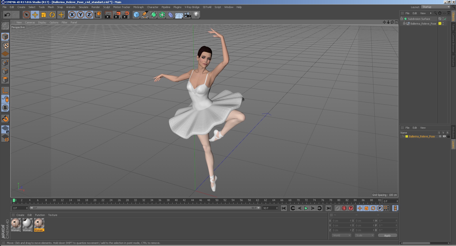 3D Ballerina Releve Pose