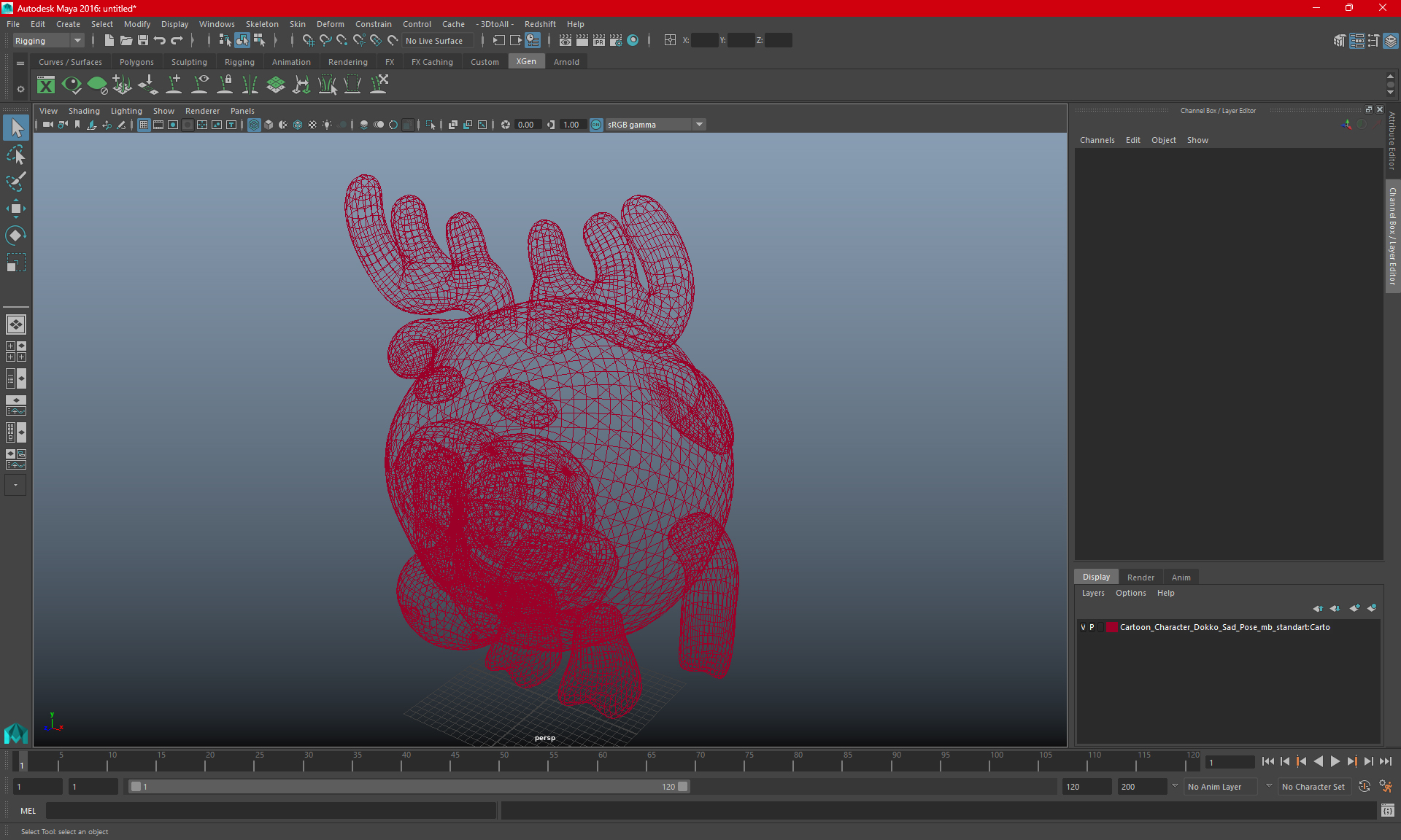Cartoon Character Dokko Sad Pose 3D