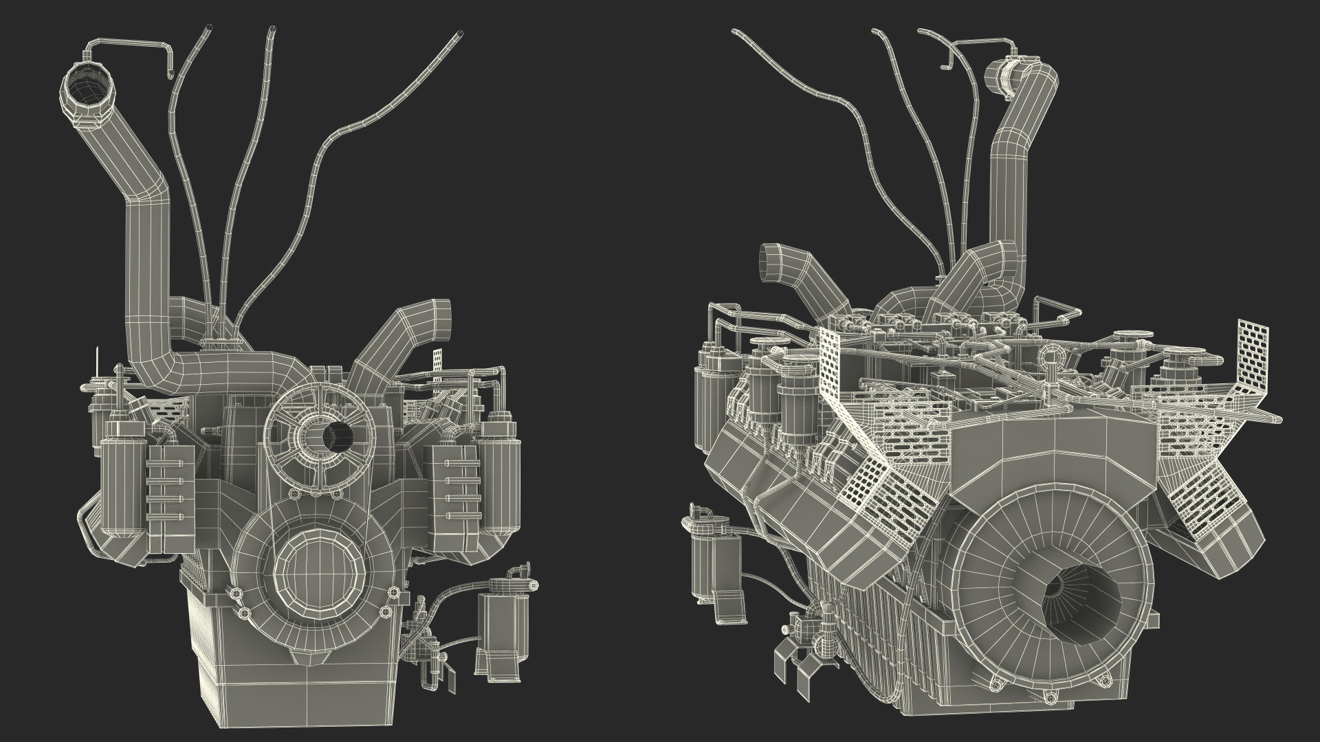 3D Engine for Industrial Diesel Generator model