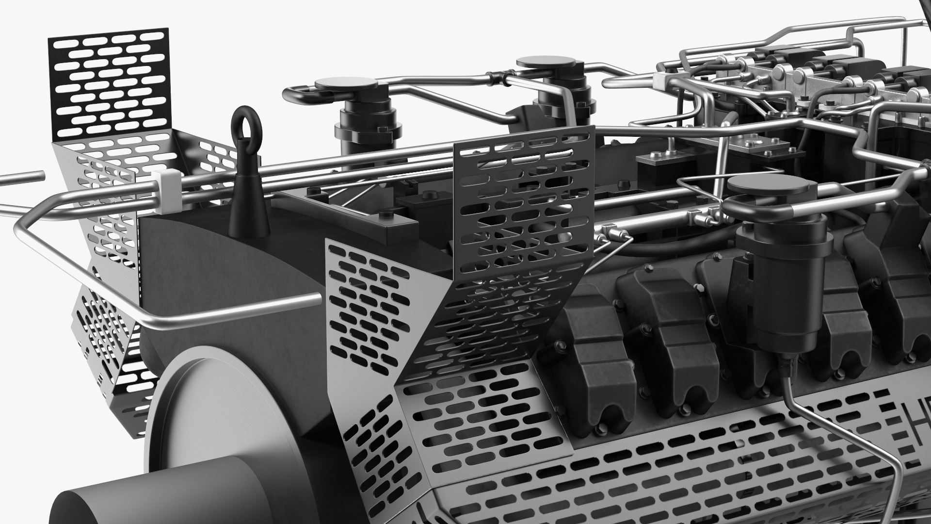 3D Engine for Industrial Diesel Generator model