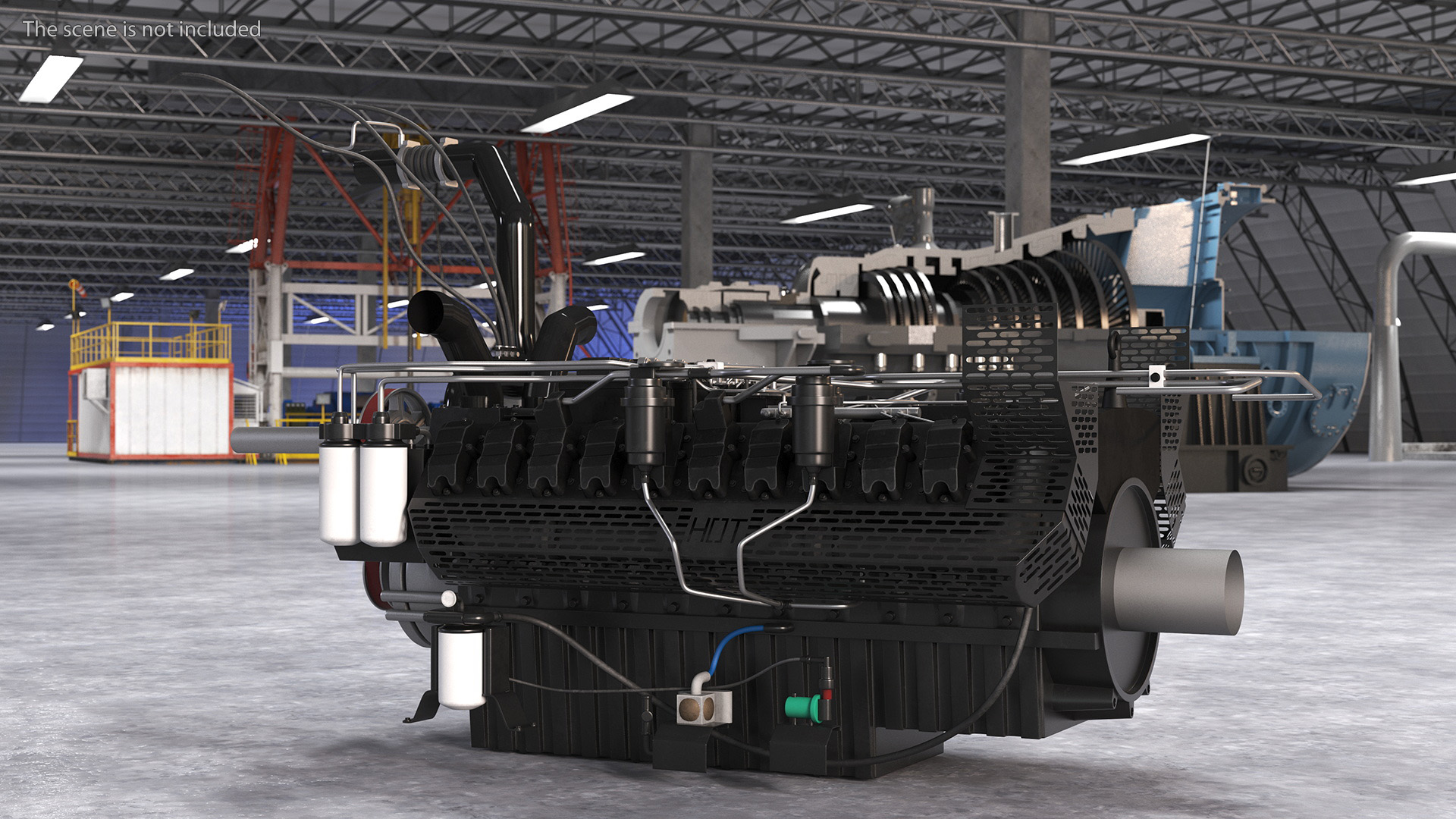 3D Engine for Industrial Diesel Generator model