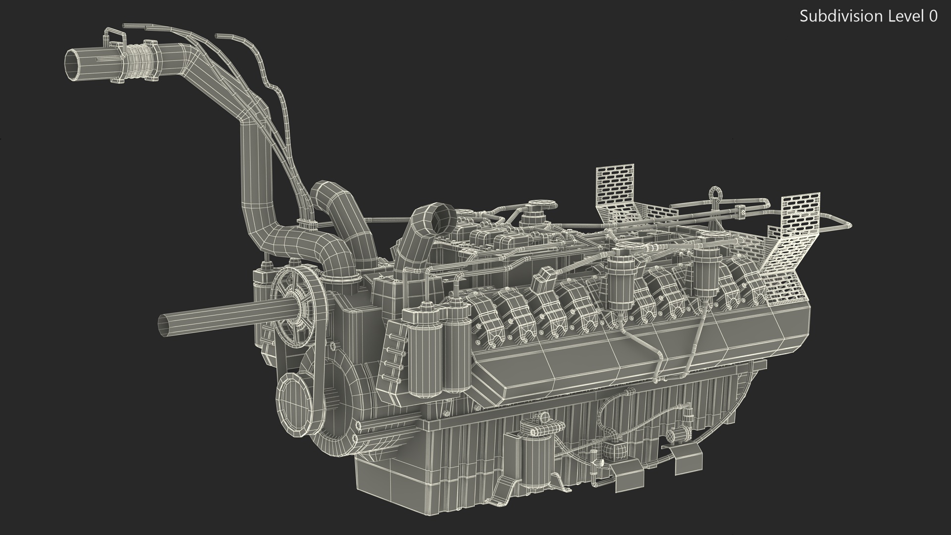 3D Engine for Industrial Diesel Generator model