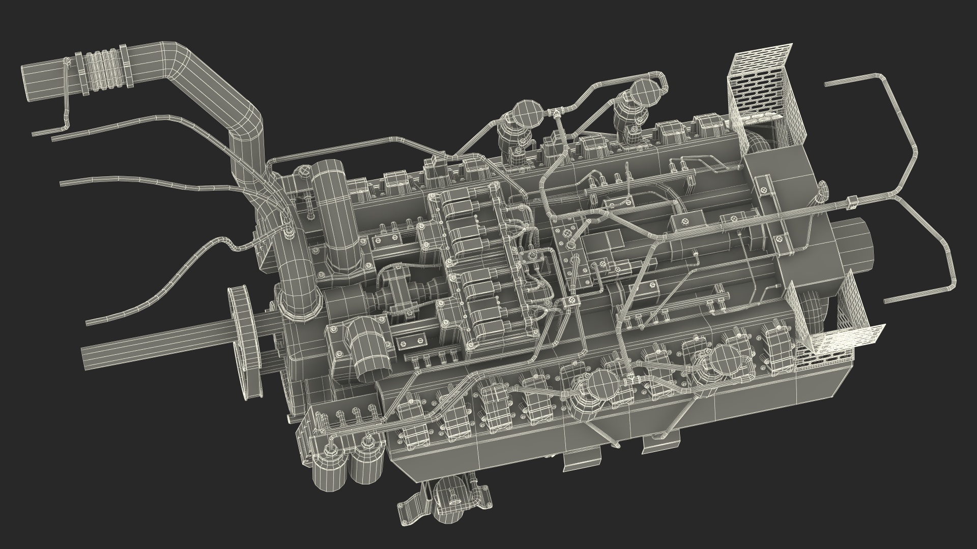 3D Engine for Industrial Diesel Generator model