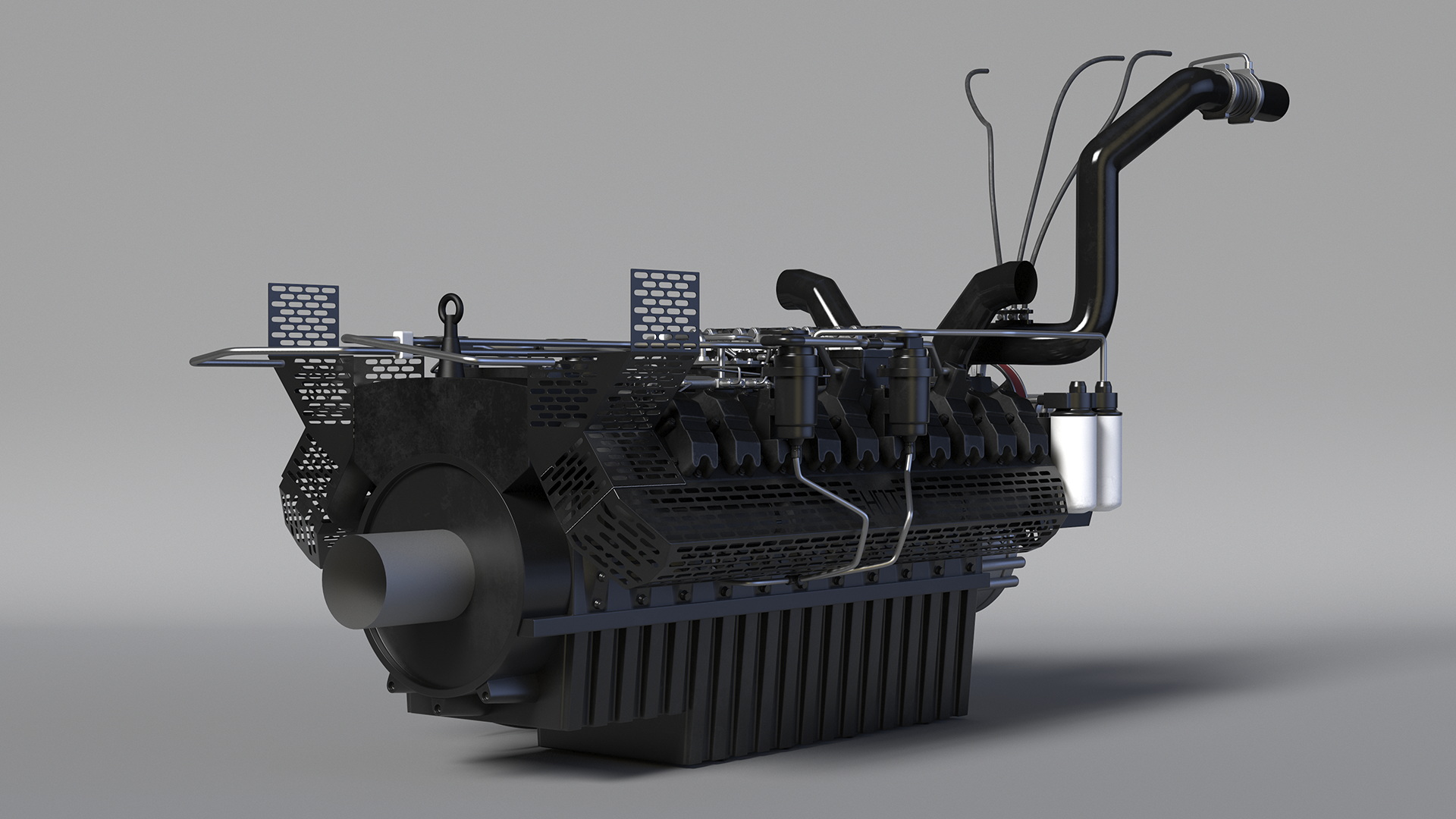 3D Engine for Industrial Diesel Generator model
