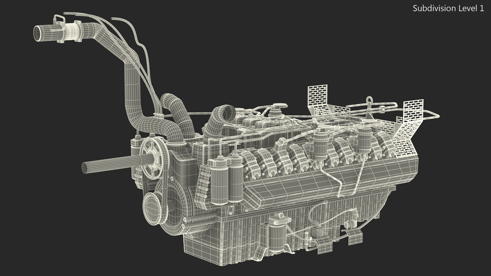 3D Engine for Industrial Diesel Generator model